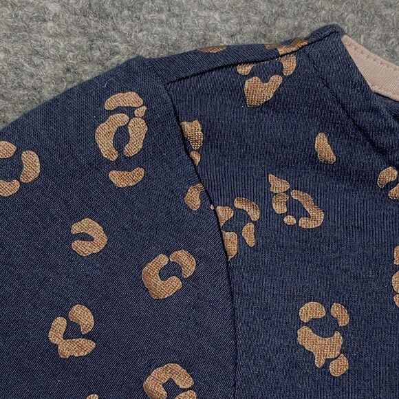 Boden Judith Top Womens Size 6 Navy Boatneck Metallic Rose Gold Animal Print - Picture 6 of 10